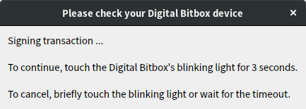 Please check your Digital Bitbox device