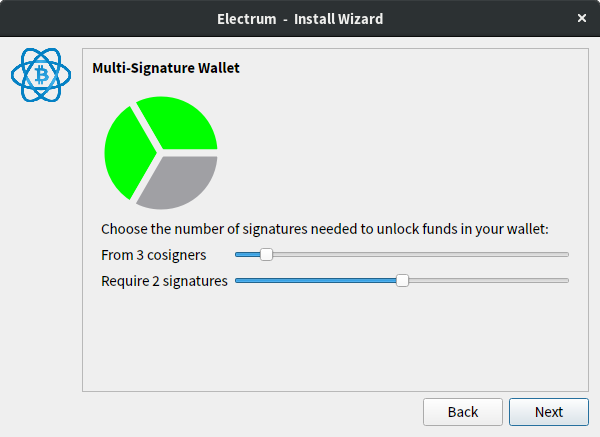 Choose the number of signatures needed to unlock funds in your wallet